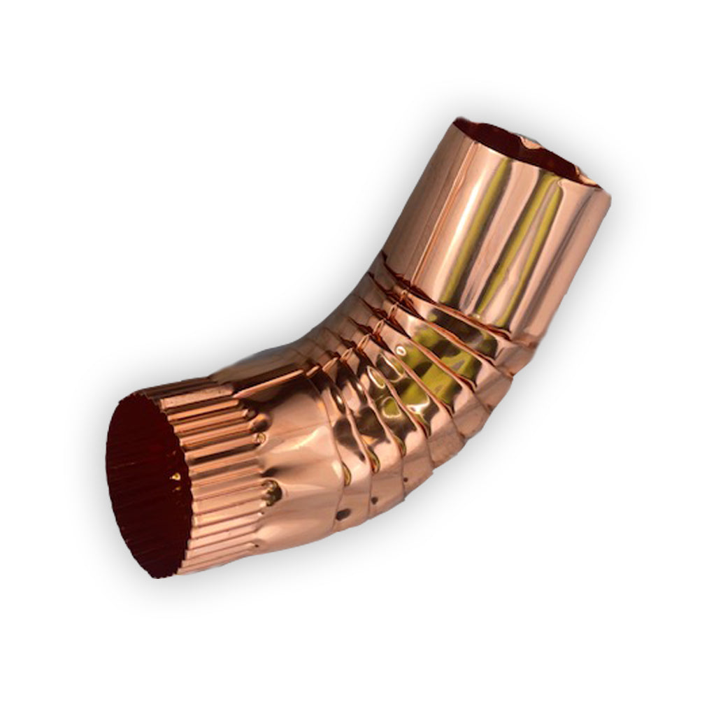 Copper Round Corrugated Gutter Elbow  3" or 4"