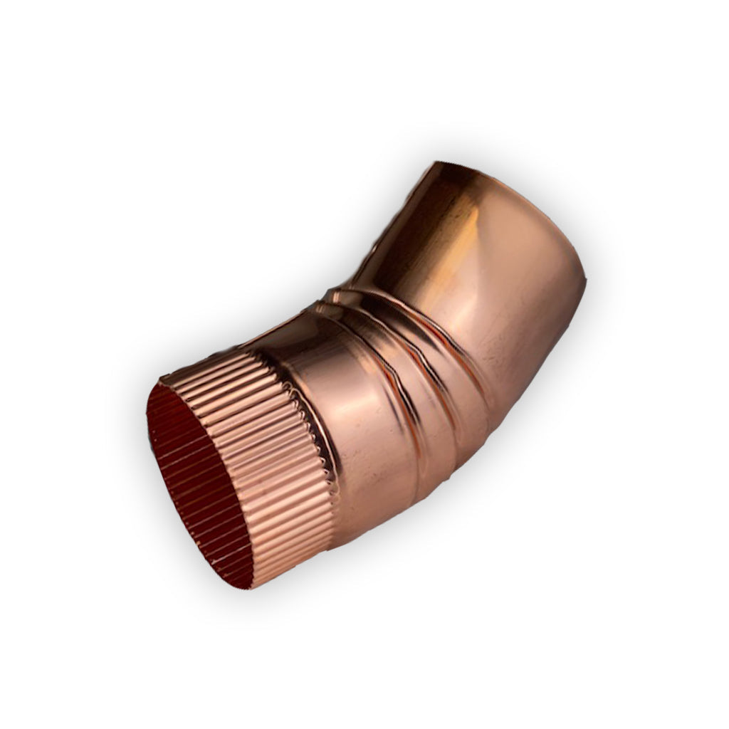 Copper "Short" Round 30° Gutter Elbow 3"or  4"