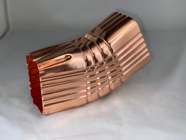 Copper Short "B"  30° Gutter Elbow 2x3 or 3x4