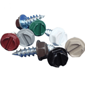 Zip Screws #8 Sheet Metal 1/2" Self Peircing Slotted Hex Washer Head 28 Colors